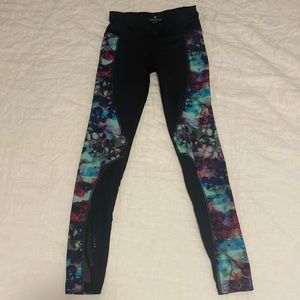 Athleta black and floral leggings